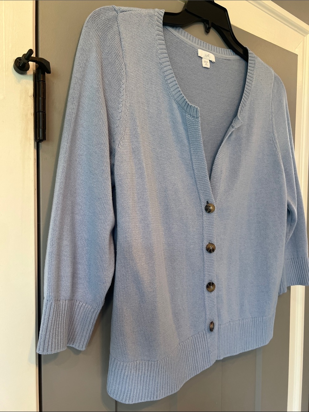 J Jill Light Blue Button-Front Cardigan Medium Petite - Picture 7 of 11